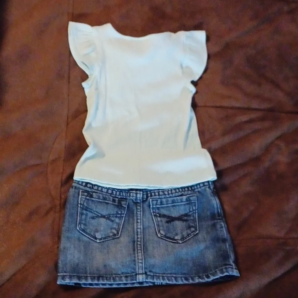 GAP SKIRT, WITH JUMPING BEANS TOP, BOTH ARE SIZE 3T.